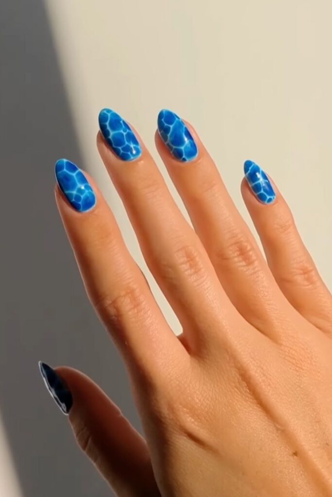 Get inspired with these stunning blue summer nail designs! From ocean swirls to floral details and playful patterns, find the perfect manicure for your next sunny-day vibe. Summer Nails Blue, Summer Blue Nails, Light Blue Summer Nails, Summer Nails Baby Blue, Baby Blue Summer Nails, Summer Nails Light Blue