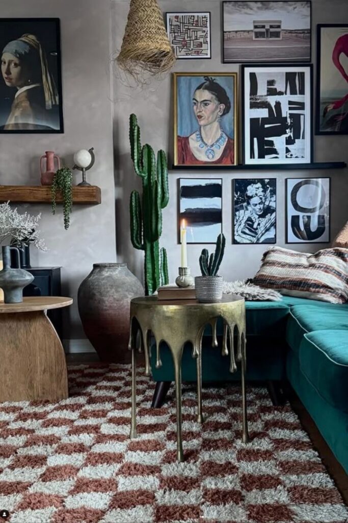 Create a stunning eclectic gallery wall with our expert tips on layout, art selection, and styling. Discover unique ideas for staircases, living rooms, and more to curate a bold and personal display! Eclectic Gallery Wall Ideas, Eclectic Gallery Wall Over Couch, Living Room Gallery Wall, Eclectic Gallery Wall Around Tv, Eclectic Gallery Wall Over Sofa, Inspiration, Colorful, Eclectic Gallery Wall Entryway, Eclectic Gallery Wall Hallway, Mixed Art Styles, Stairs, Wall Paintings, Tips, Layout
