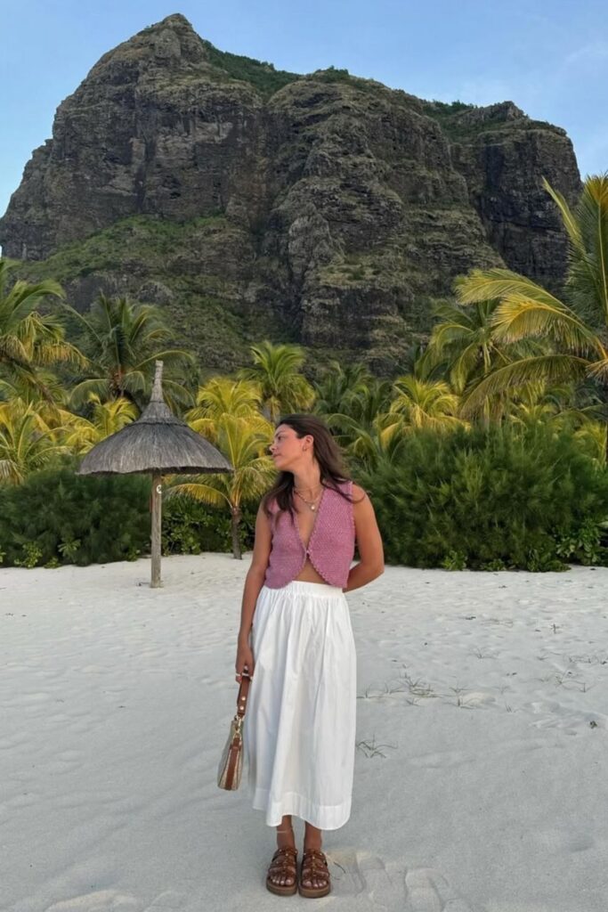 Planning a trip to Mauritius? Get inspired with these stylish Mauritius outfit ideas perfect for beach days, brunch, exploring, and evening dinners. From breezy maxi dresses to chic resort wear, discover what to pack for a fashionable island getaway! Mauritius Dinner Outfits, Mauritius Outfits Aesthetic, Mauritius Outfits Summer, Honeymoon Outfits Mauritius, Mauritius Outfits Style, Island Vacation Outfits Mauritius, Outfits To Wear In Mauritius, Modest, Mauritius Travel Outfits