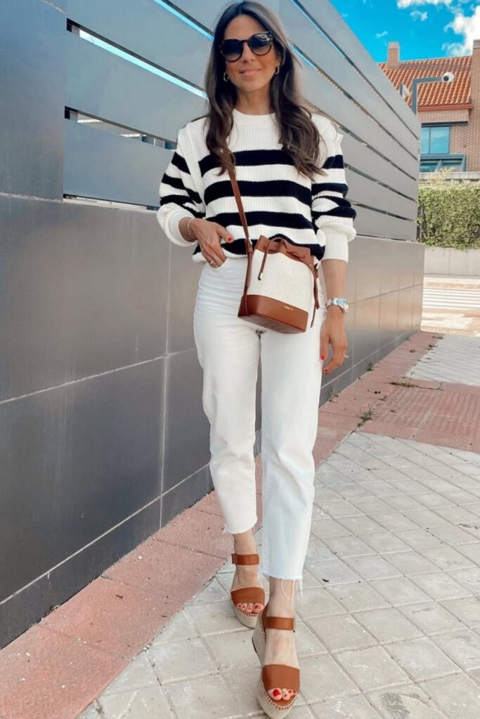 Looking for stylish ways to wear espadrilles? Discover 26 chic espadrille outfit ideas perfect for brunch, travel, exploring, and everyday summer style. Espadrille Flats Outfit, Espadrille Wedges Outfit, Espadrille Sneakers, Chanel Espadrille, Espadrille Heels Outfit, Espadrille Shoes Outfit, Espadrille Dress Outfit, Espadrille Outfits Women, Espadrille Outfit Spring, Espadrille Wedges And Jeans Outfit, Espadrille And Dress Outfit, Outfit Avec Espadrille, Black Wedge Espadrille Outfit