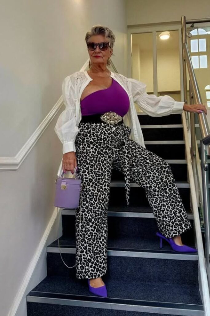 Make a bold statement with a leopard print pants outfit—fun, stylish looks perfect for day-to-night dressing and standout street style. Leopard Print Pants Outfit Street Style, Leopard Print Pants Outfits, Leopard Print Pants Outfit Classy, Leopard Print Wide Leg Pants Outfit, How To Wear Leopard Print Pants