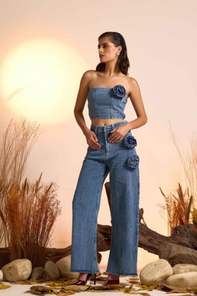 Rock the double denim trend with stylish outfit ideas—think classic blue-on-blue, edgy layers, and fresh takes on this timeless look. Double Denim Outfit Women, Double Denim Looks, double Denim Outfits, Denim Shirt, Denim Skirt, Double Denim Aesthetic