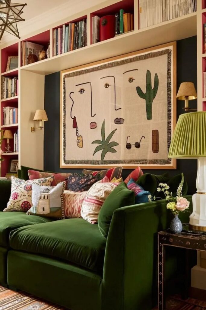Get inspired with stylish green couch living room ideas! From modern minimalism to cozy vintage charm, discover how to decorate around a bold green sofa for a beautiful, inviting space. Olive Green Couch Living Room Ideas, Dark Green Couch Living Room Ideas, Living Room With Green Couch, Emerald Green Couch Living Room Ideas, Green Couch Living Room Colour Schemes, Sage Green Couch Living Room, Green Velvet Couch Living Room Ideas, Olive Green, Aesthetic, Light Green