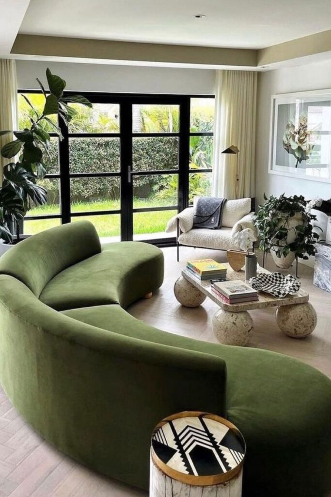 Get inspired with stylish green couch living room ideas! From modern minimalism to cozy vintage charm, discover how to decorate around a bold green sofa for a beautiful, inviting space. Olive Green Couch Living Room Ideas, Dark Green Couch Living Room Ideas, Living Room With Green Couch, Emerald Green Couch Living Room Ideas, Green Couch Living Room Colour Schemes, Sage Green Couch Living Room, Green Velvet Couch Living Room Ideas, Olive Green, Aesthetic, Light Green